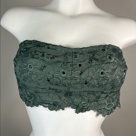 aerie Other - Aerie Lace Bandeau Wireless Bra in Green LARGE